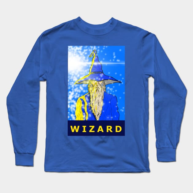 A Wizard Casts a Spell RPG DnD Artwork Long Sleeve T-Shirt by DMcK Designs